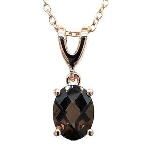 14k Levian Strawberry Gold Necklace with Chocolate Quartz